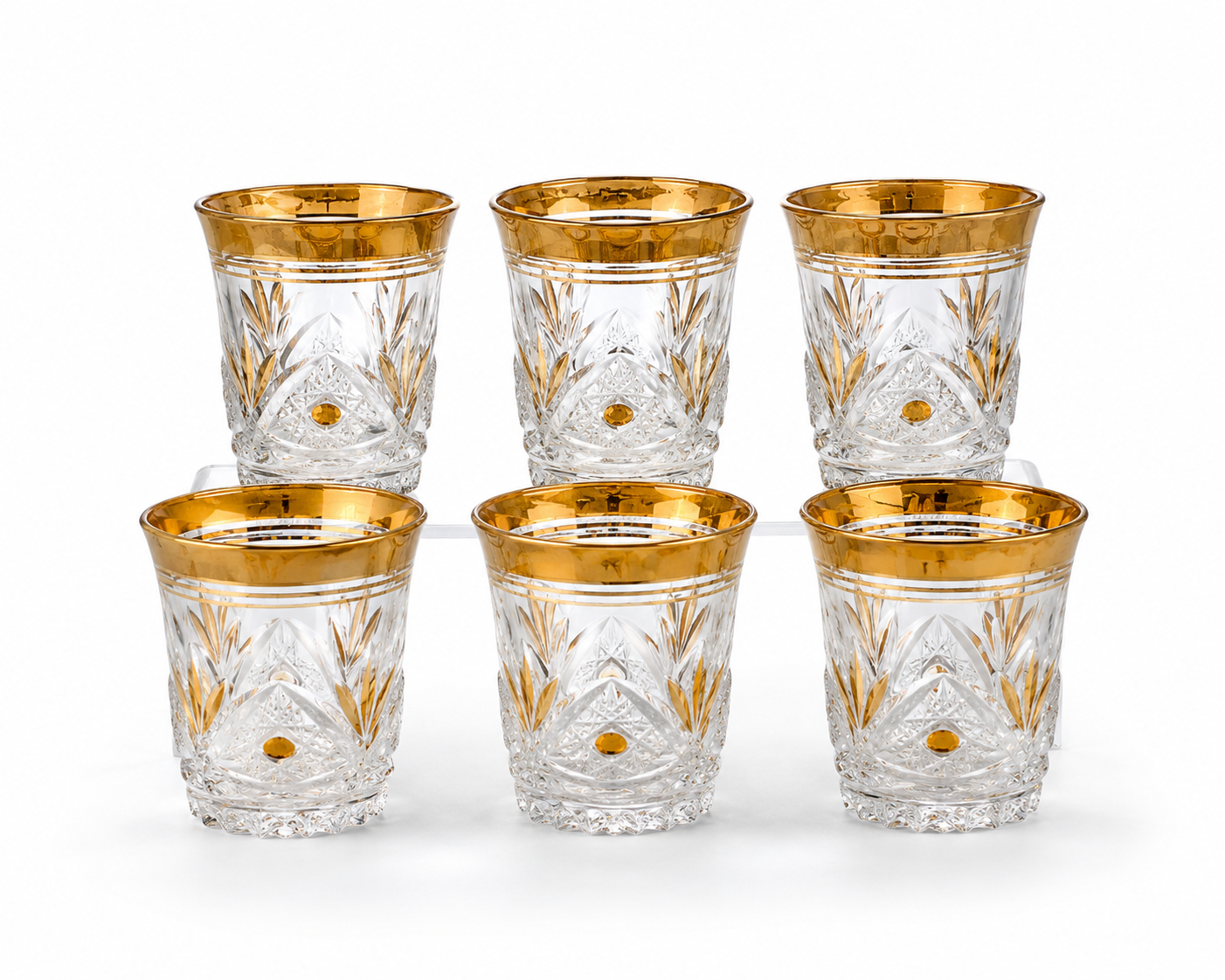 Kinky Vintage Cut Crystal Whisky Glass x6