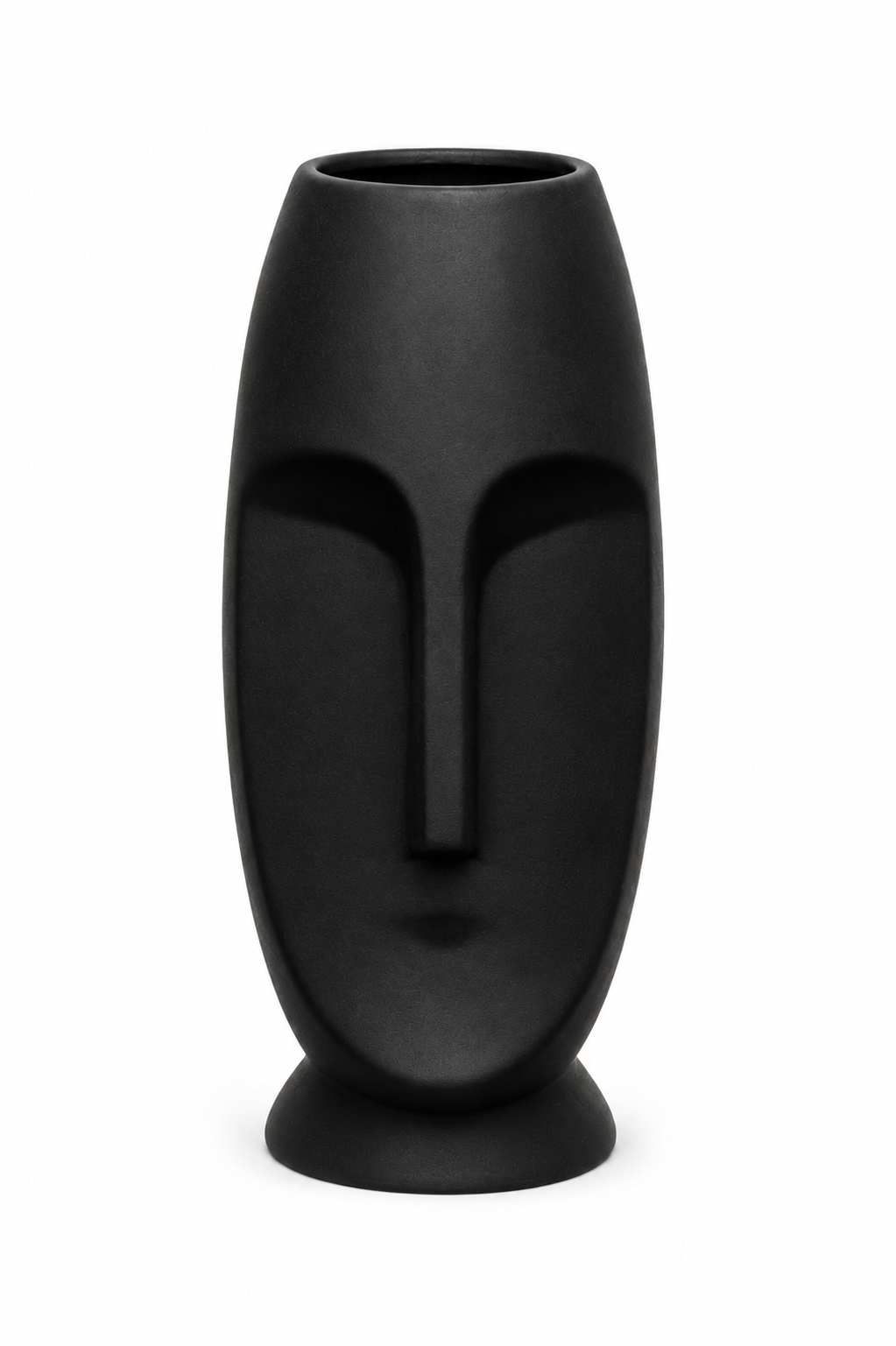 Matte Face Vase - Black