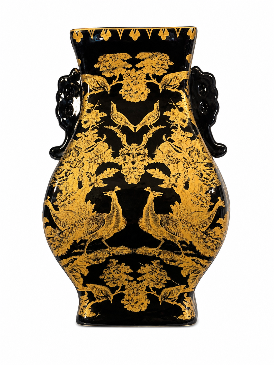 Black & Gold Chinoiserie Vase
