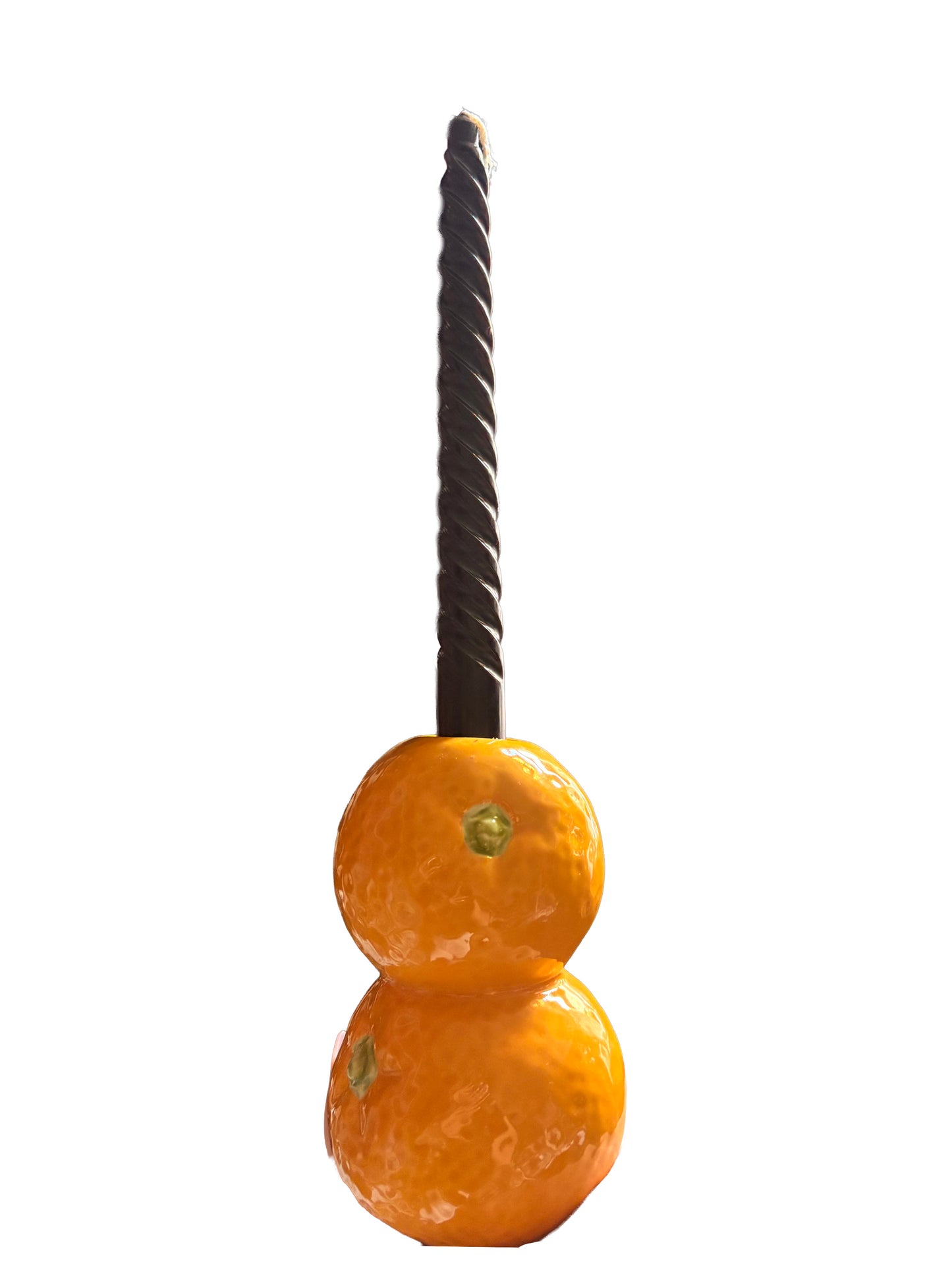 Orange Candlestick Holder