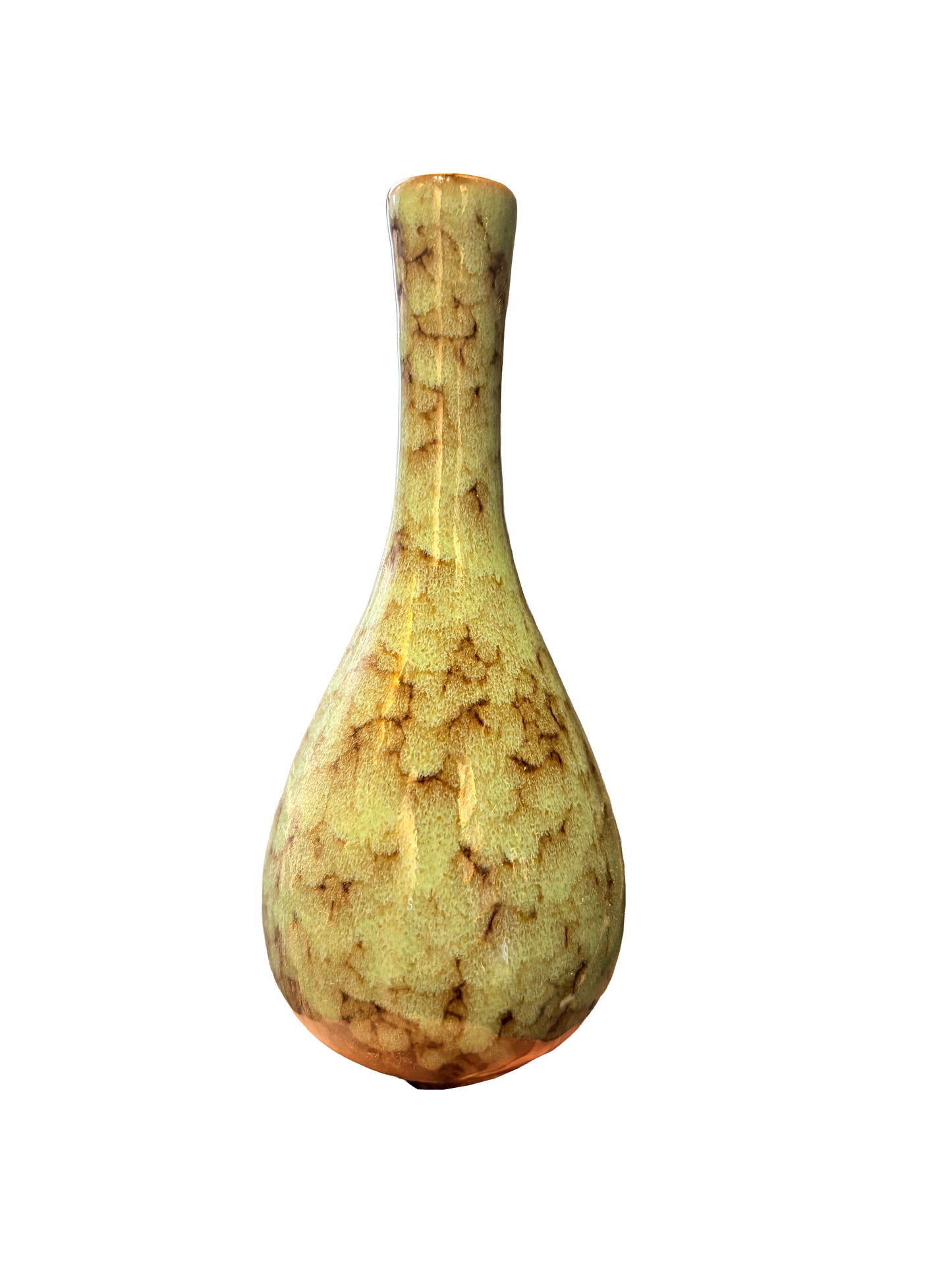 Crackle Glaze Green Bud Vase