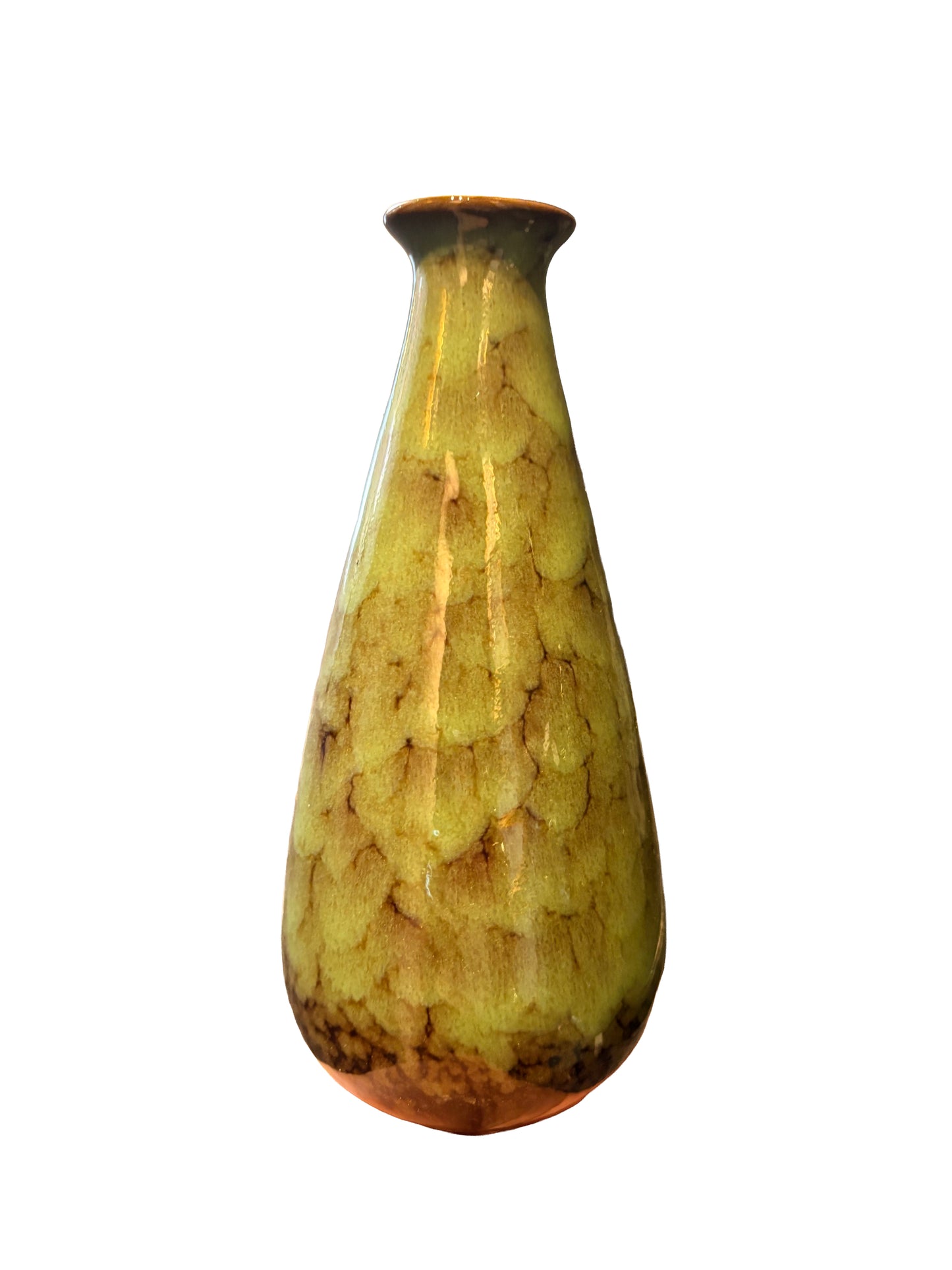 Crackle Glaze Green Bud Vase