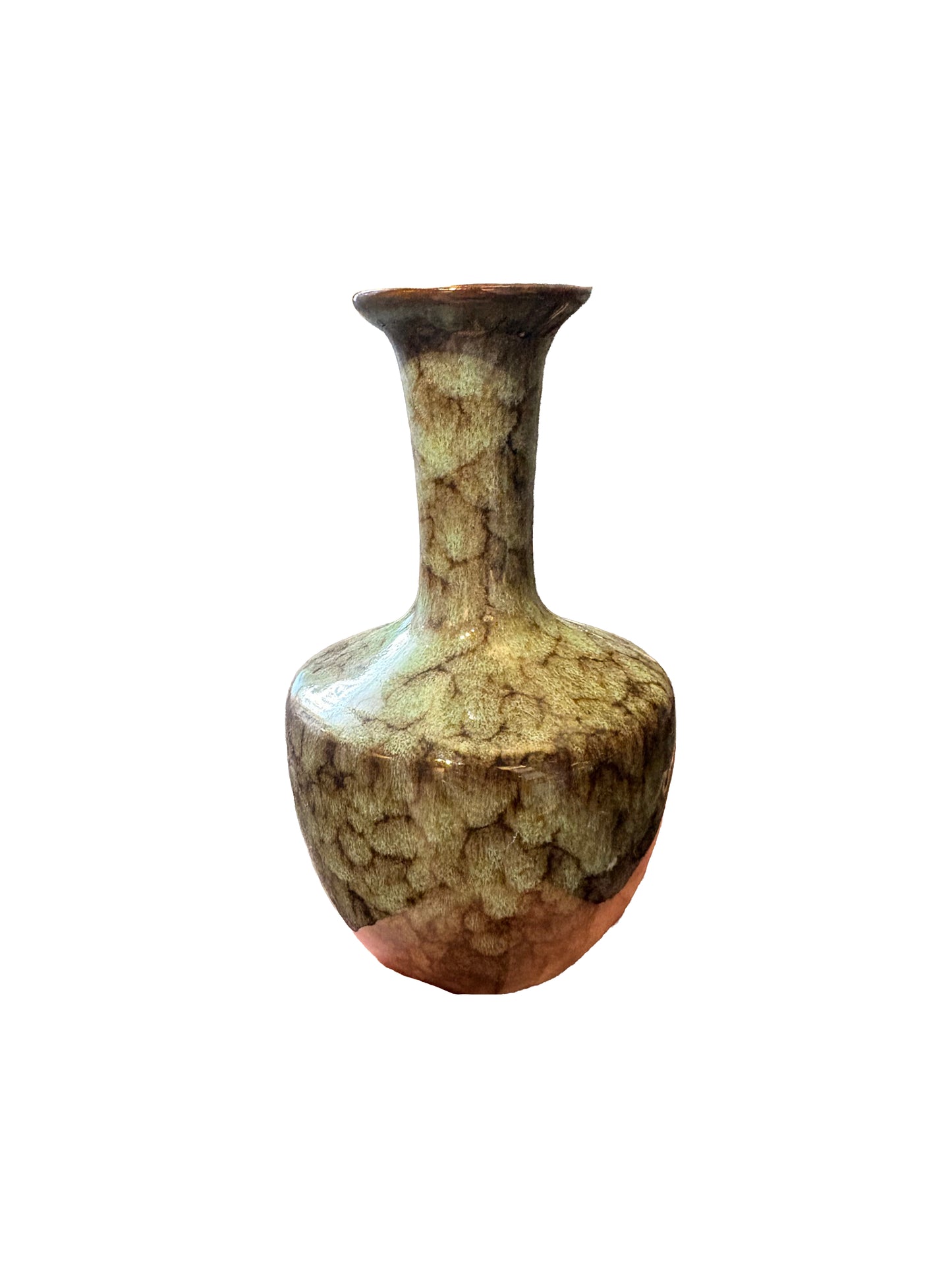 Crackle Glaze Green Bud Vase