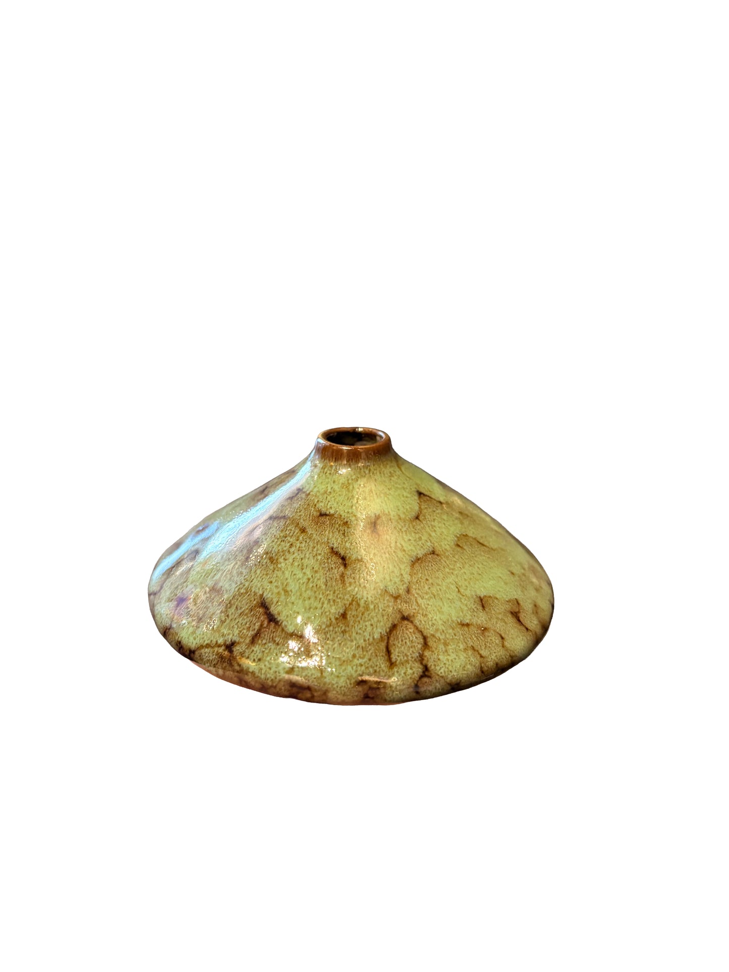 Crackle Glaze Green Bud Vase