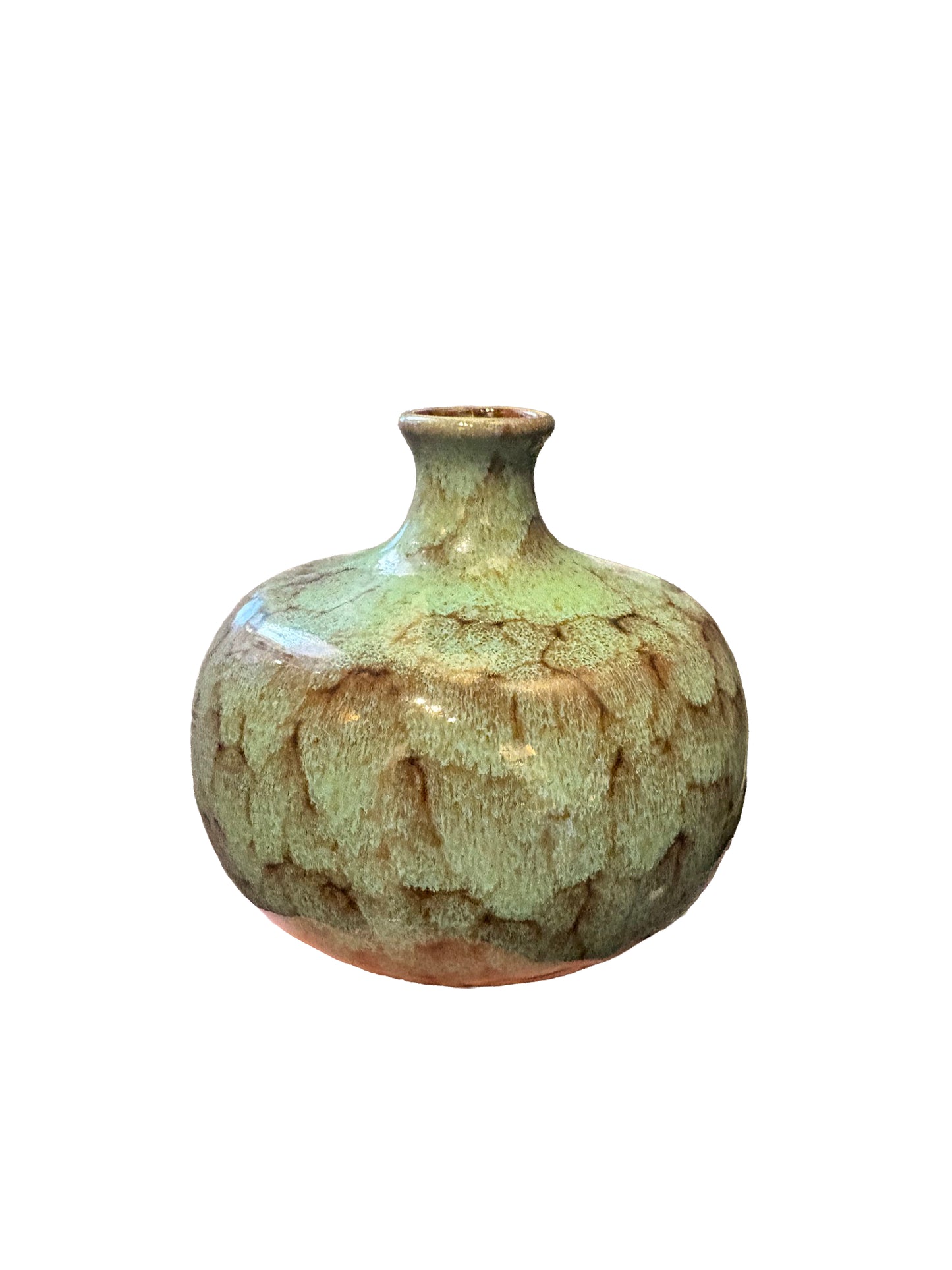 Crackle Glaze Green Bud Vase