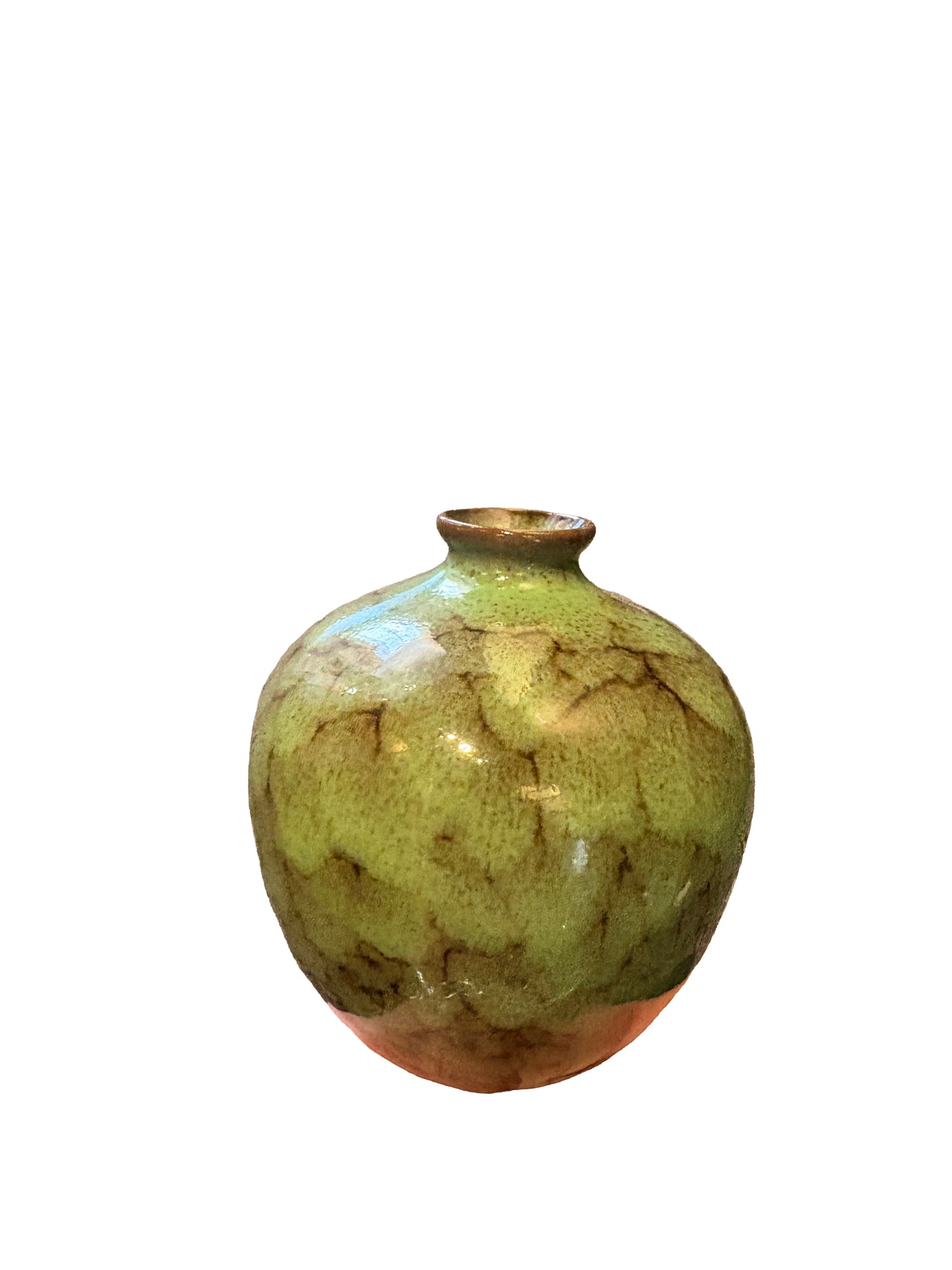 Crackle Glaze Green Bud Vase