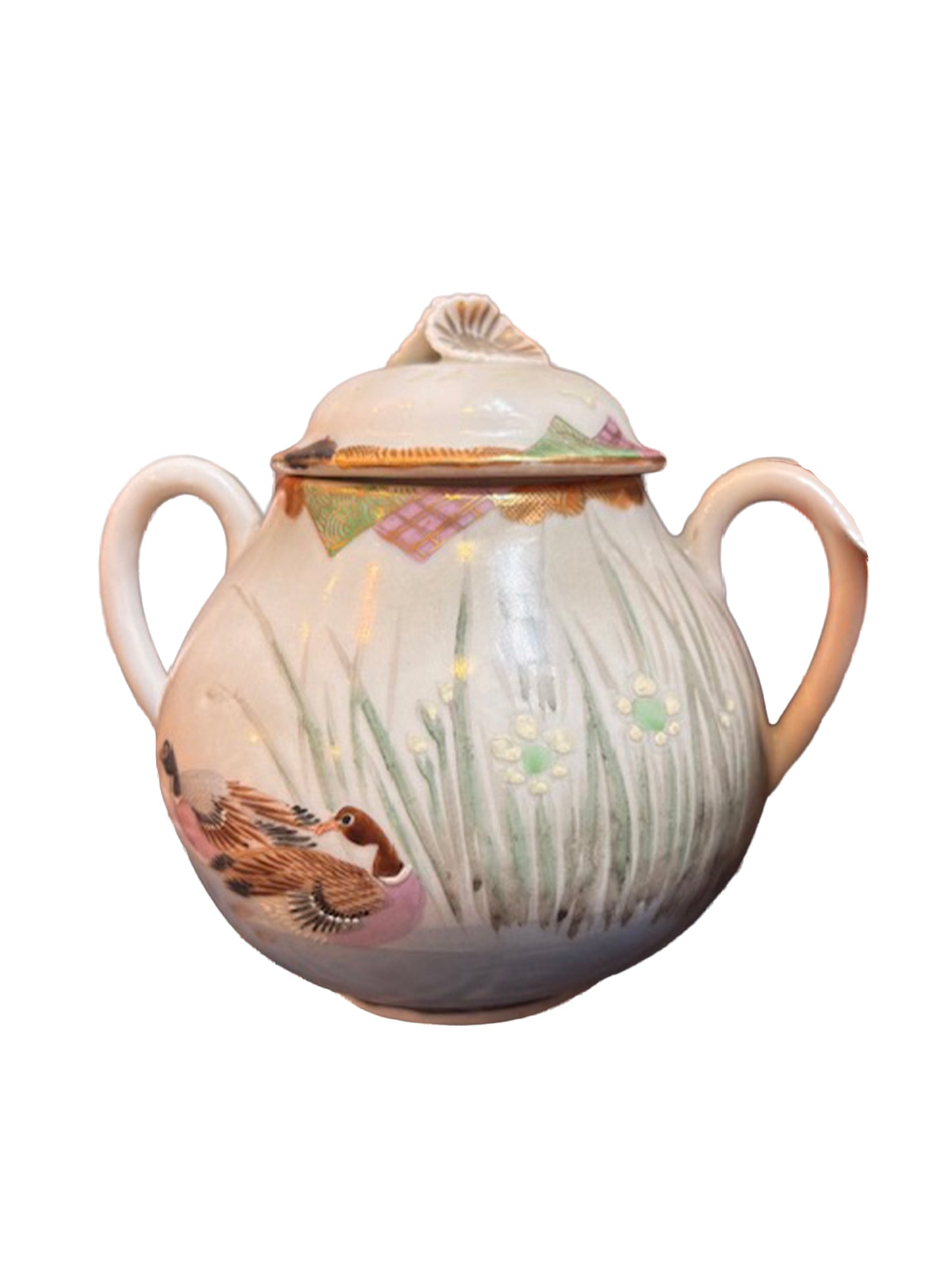 Japanese Duck Sugar Bowl and Side Plates