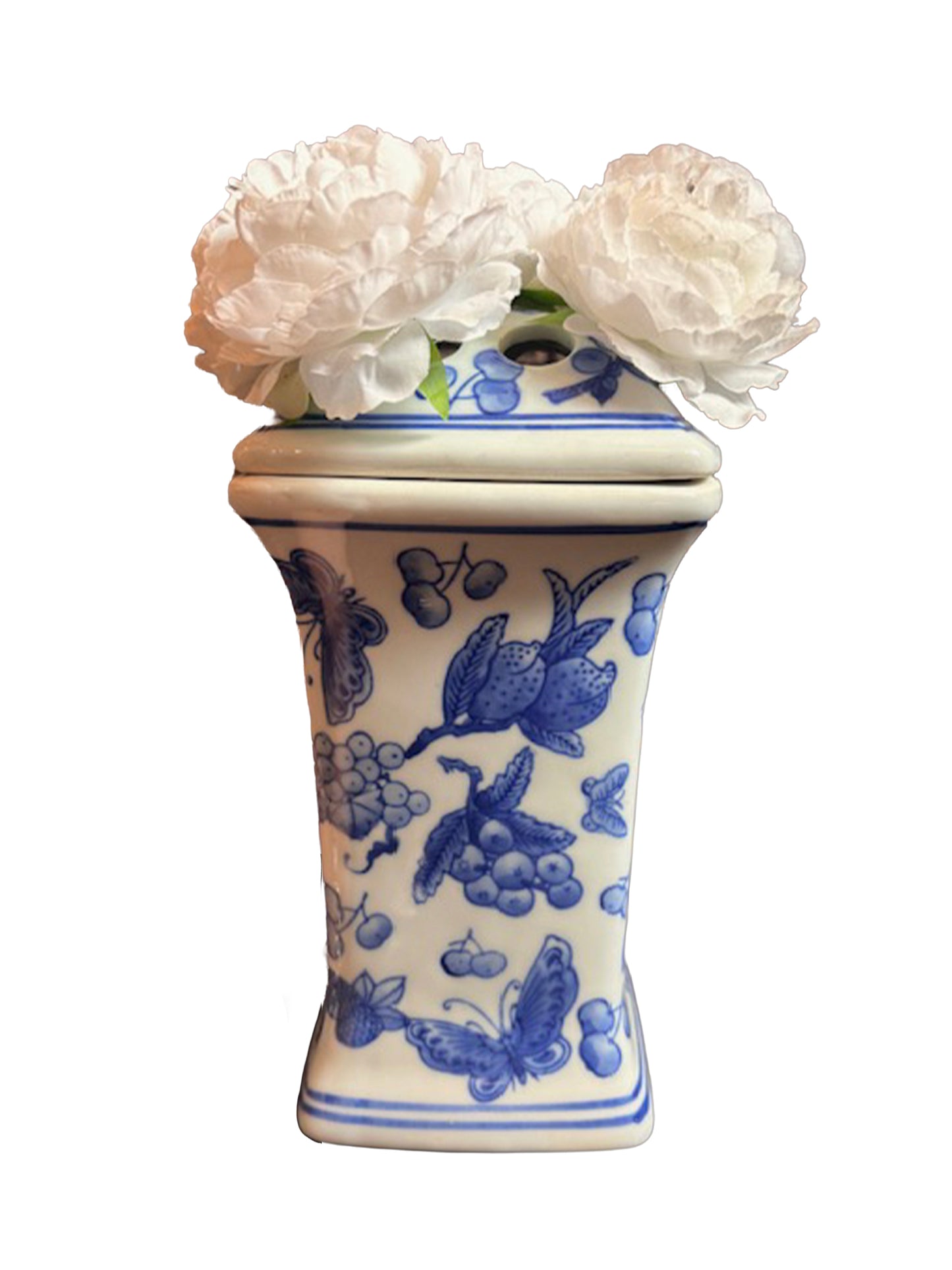 Antique Blue and White Stem Vase