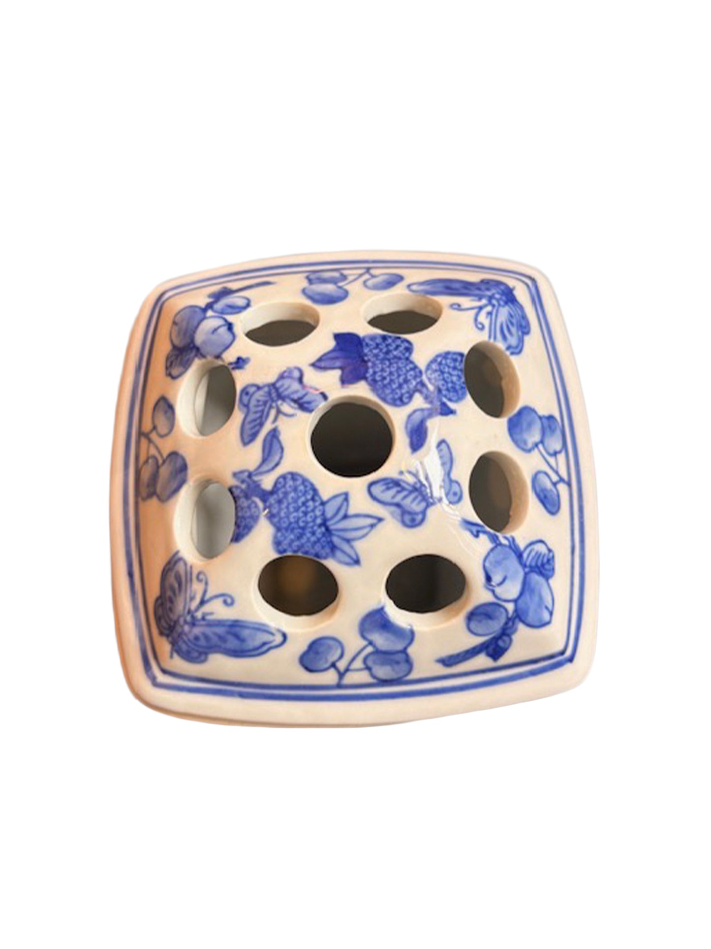 Antique Blue and White Stem Vase