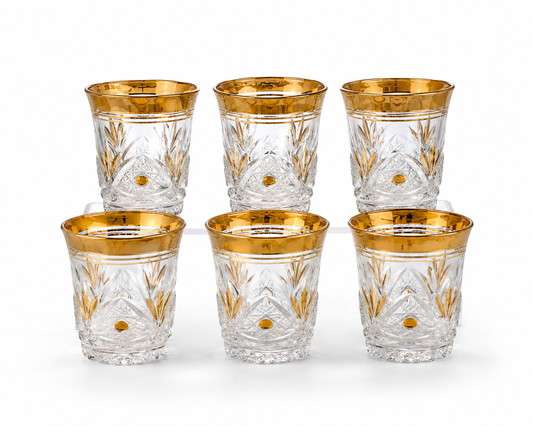 Kinky Vintage Cut Crystal Whisky Glass x6