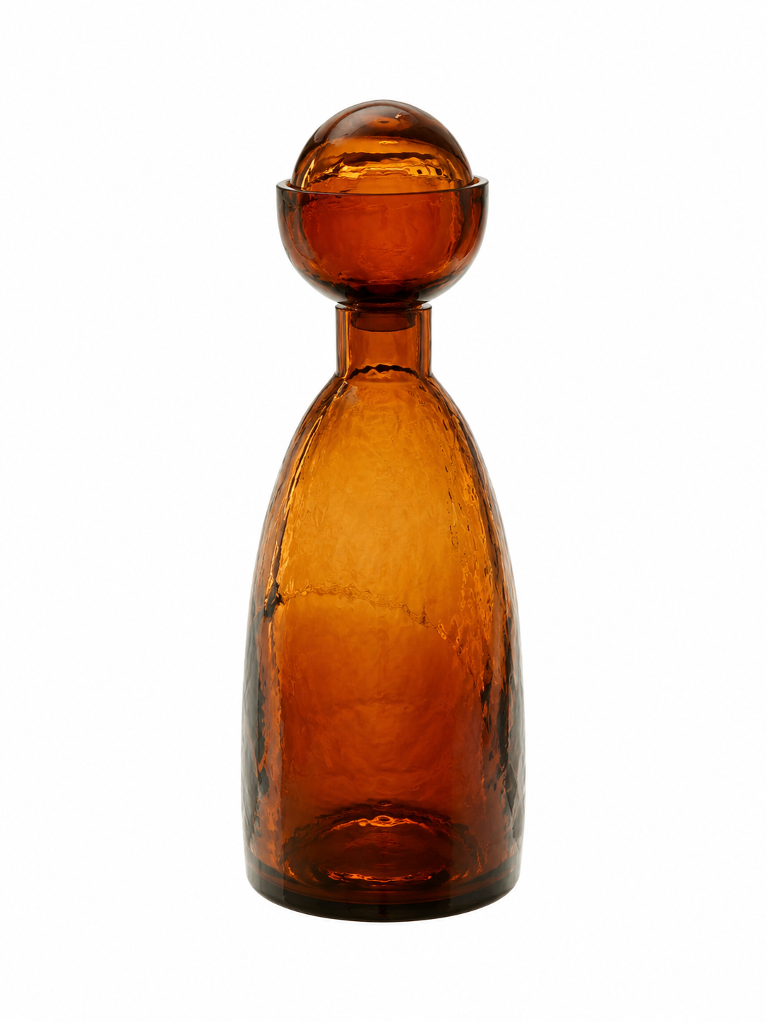 Brown Glass Vase with Orb