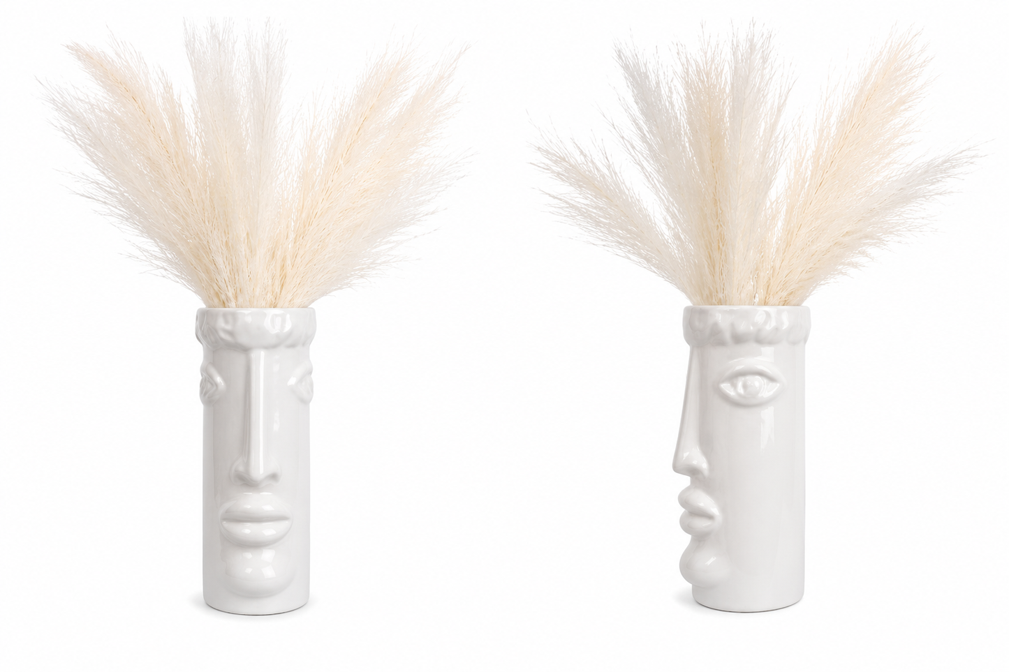 White Ceramic Face Vase