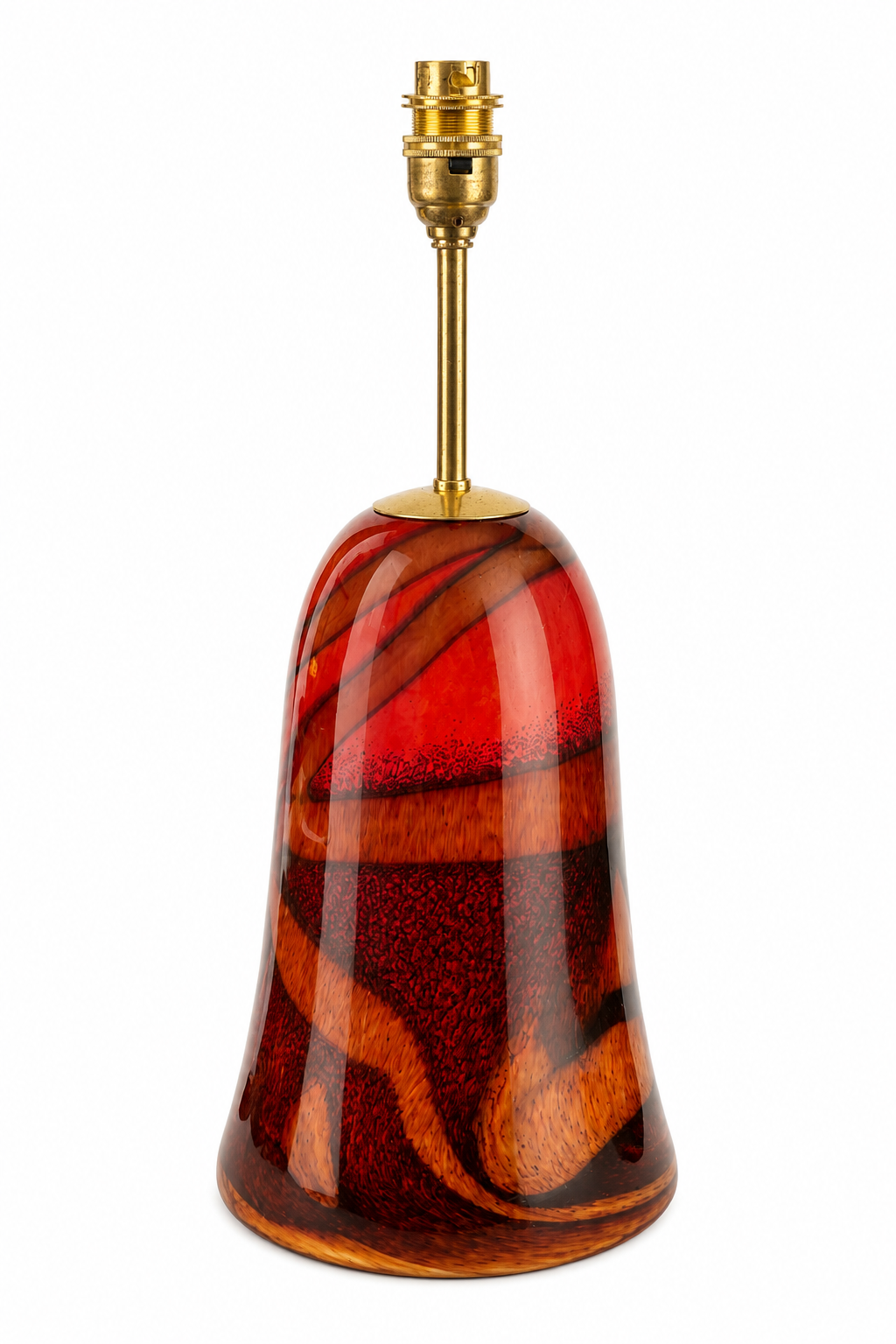 Hand-Blown Swirl Glass Table Lamp Base