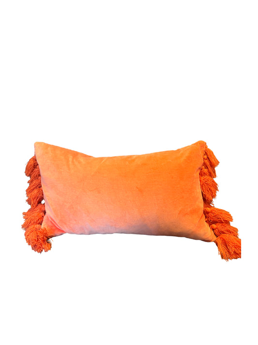 Tassle Cushion In Orange