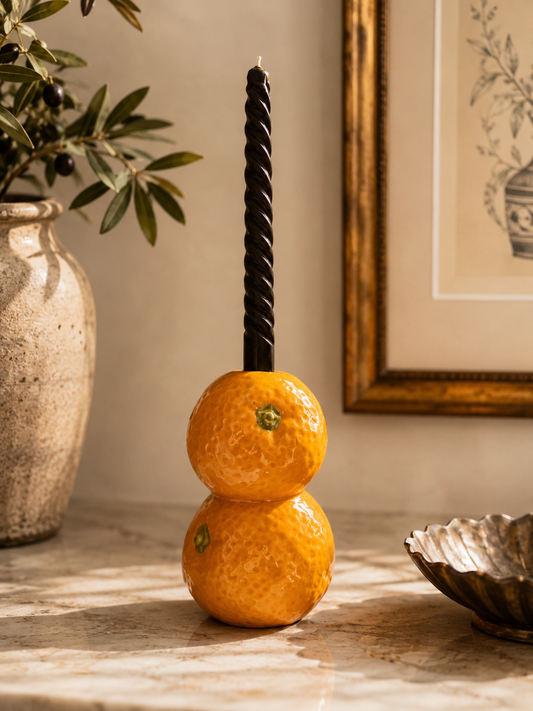 Orange Candlestick Holder
