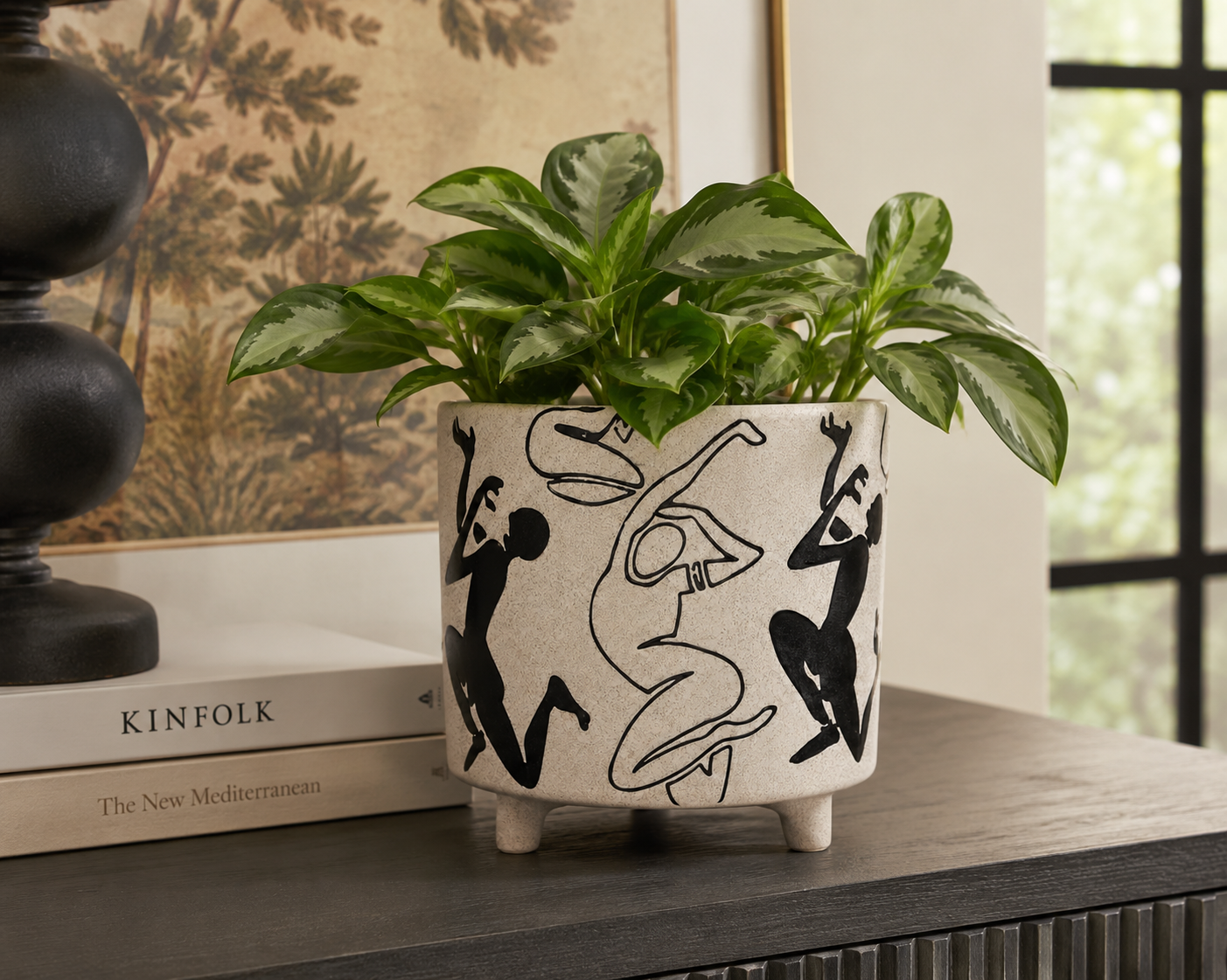 Black & White Dancers Planter