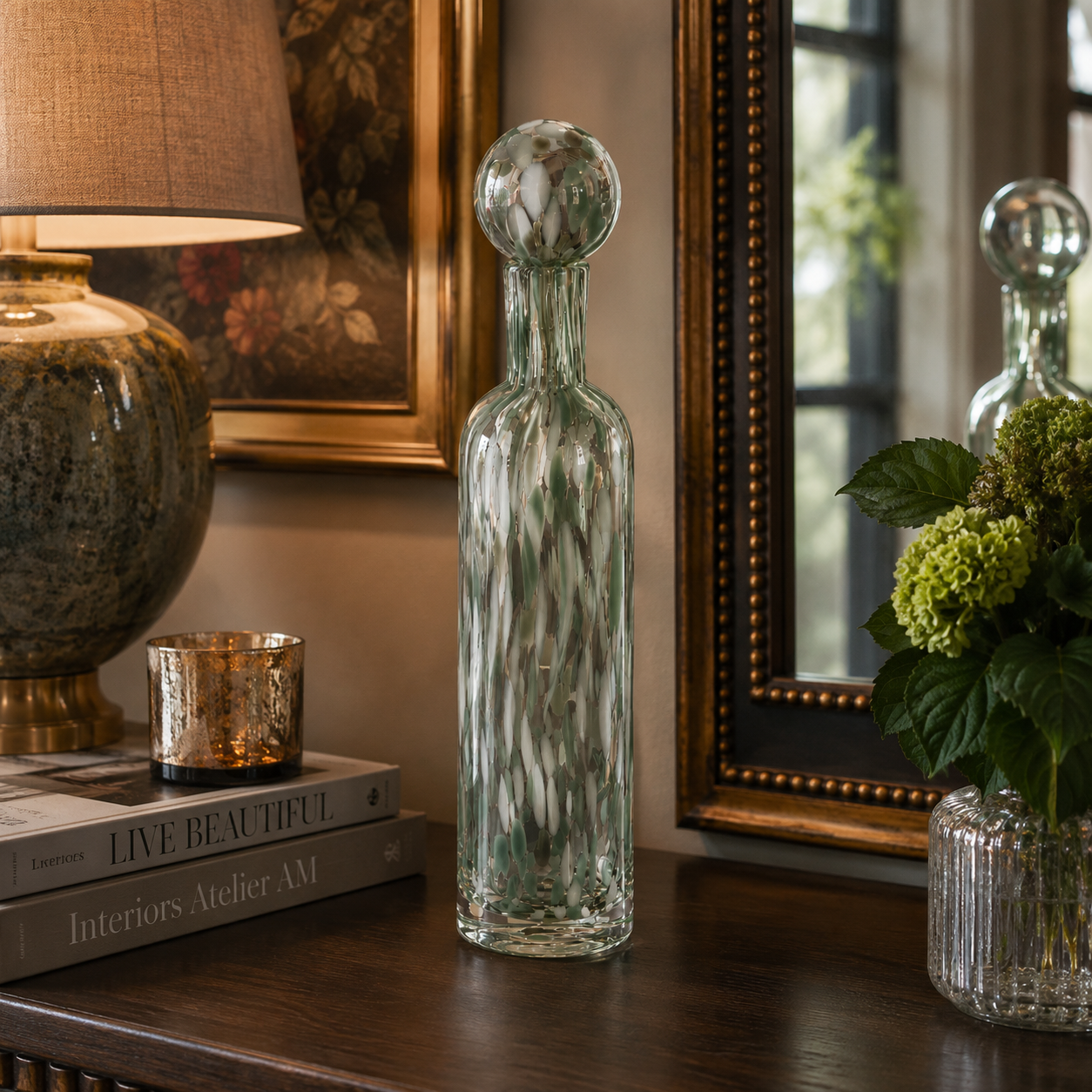 Green Speckled Vase