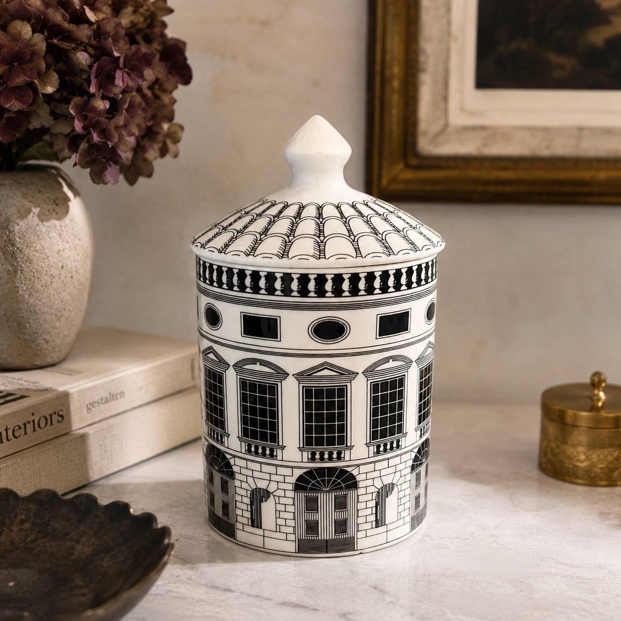 Black Toile Jar