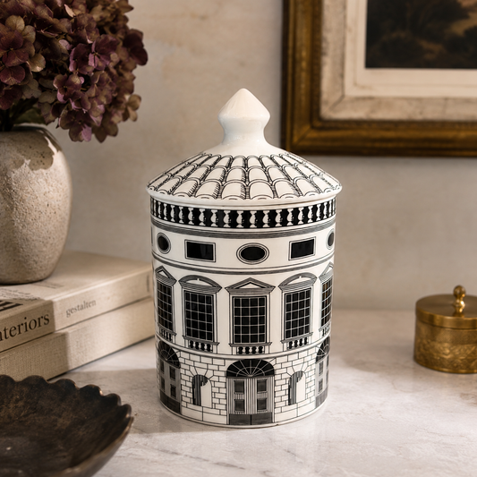 Black Toile Jar