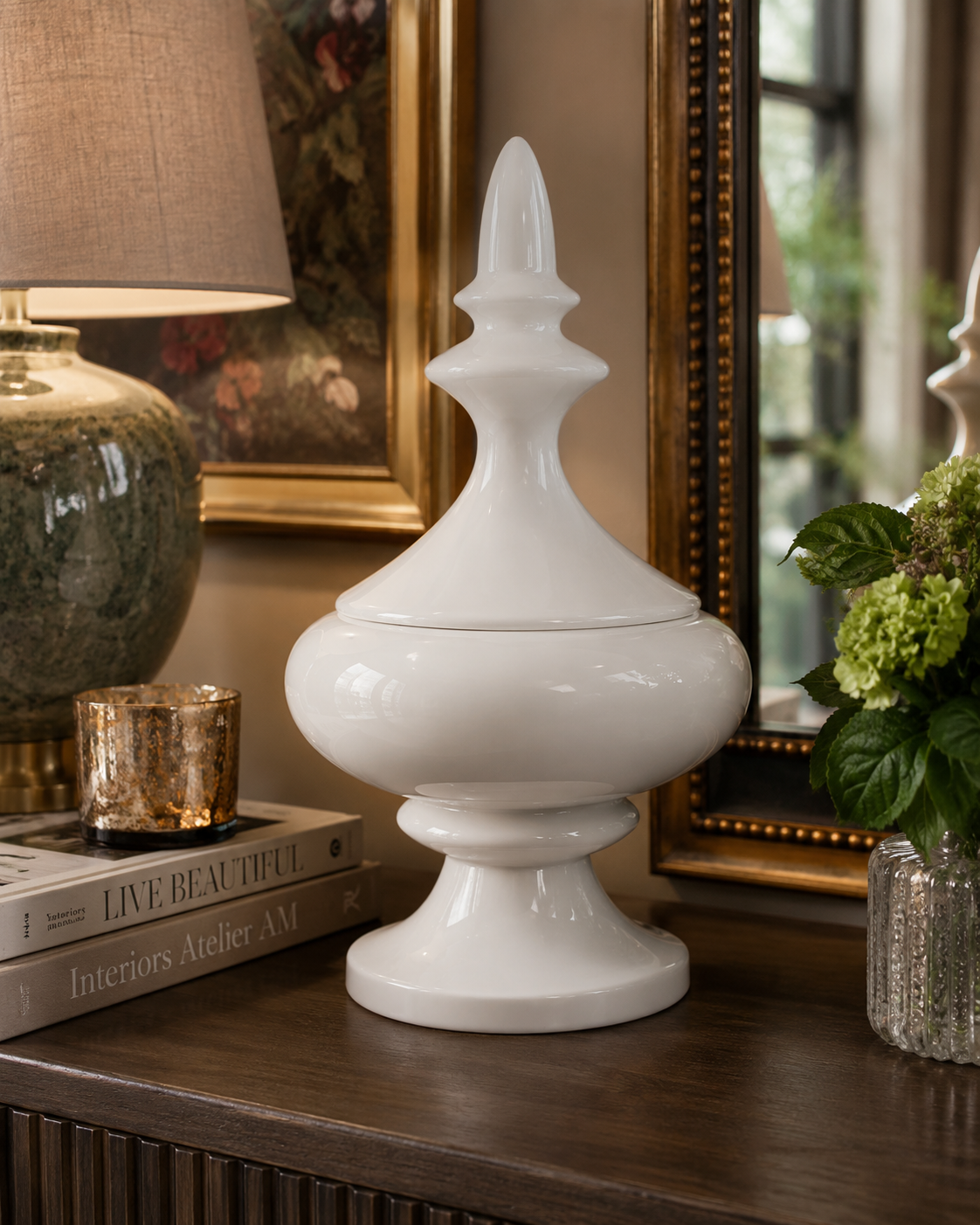 White Ceramic Ginger Jar