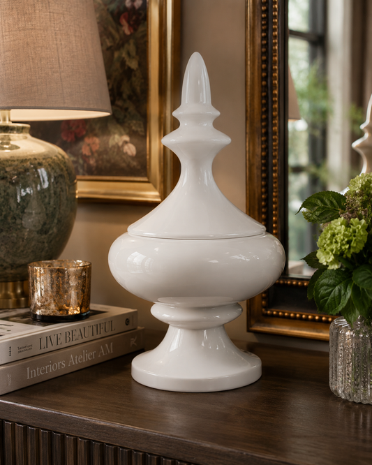 White Ceramic Ginger Jar