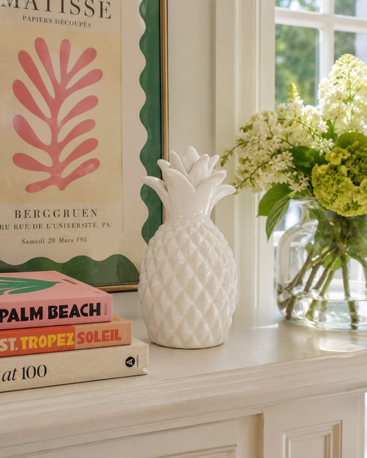 White Ceramic Pineapple Ornament