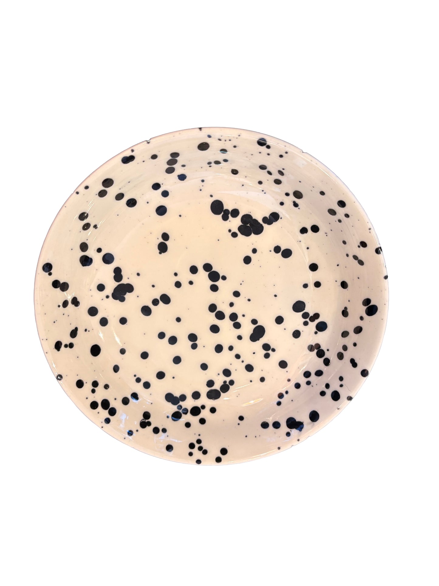 Black and White Spotty Pasta Bowls Set of 2